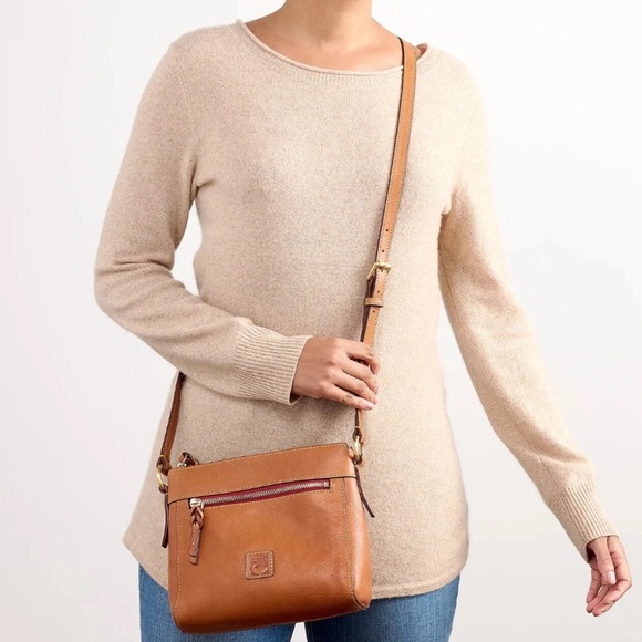 Dooney & Bourke Florentine Leather Allison Crossbody Bag Purse Black - Picture 2 of 10